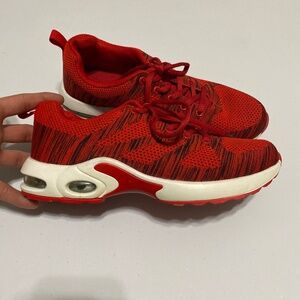 Giovanni Valentino Mens red sneakers fashion shoes lace up size 8 black white